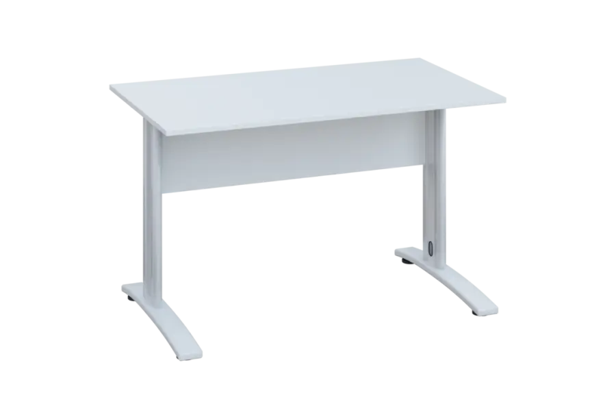 EPK 27 - 12 stůl kancelářský, kovová podnož bílá, deska 25 mm, široký 1200 mm, bílá